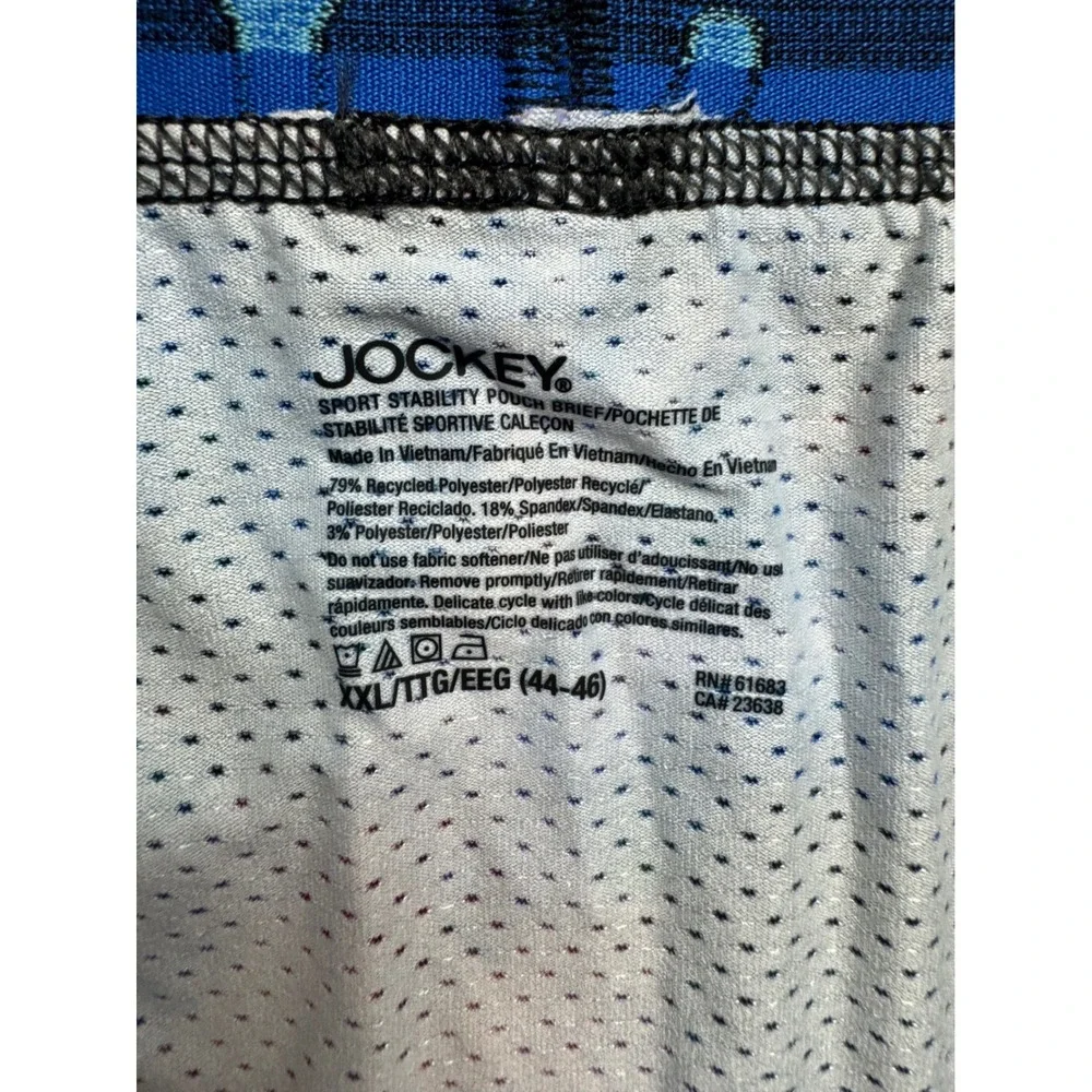 Jockey Sport Stability Pouch Briefs Mens XXL 2XL Blue Galaxy Mesh Performance